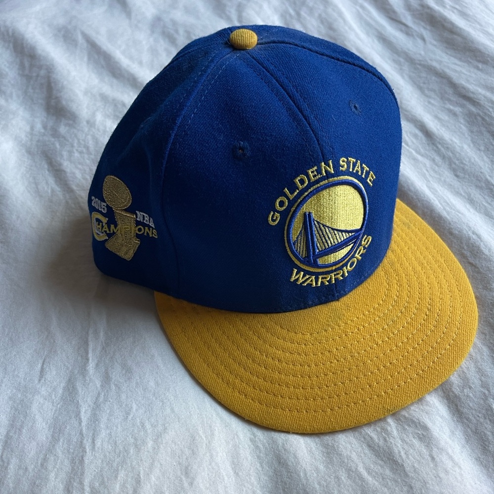 New Era Golden State Warriors Blue and Yellow Cap 2015 NBA Champions